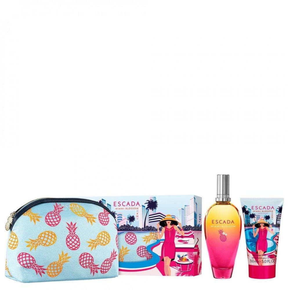 Escada Miami Blossom Edt 100ml + Body Lotion 150ml + Clutch Bag