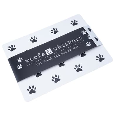 Woofs & Whiskers Cat Food and Water Mat