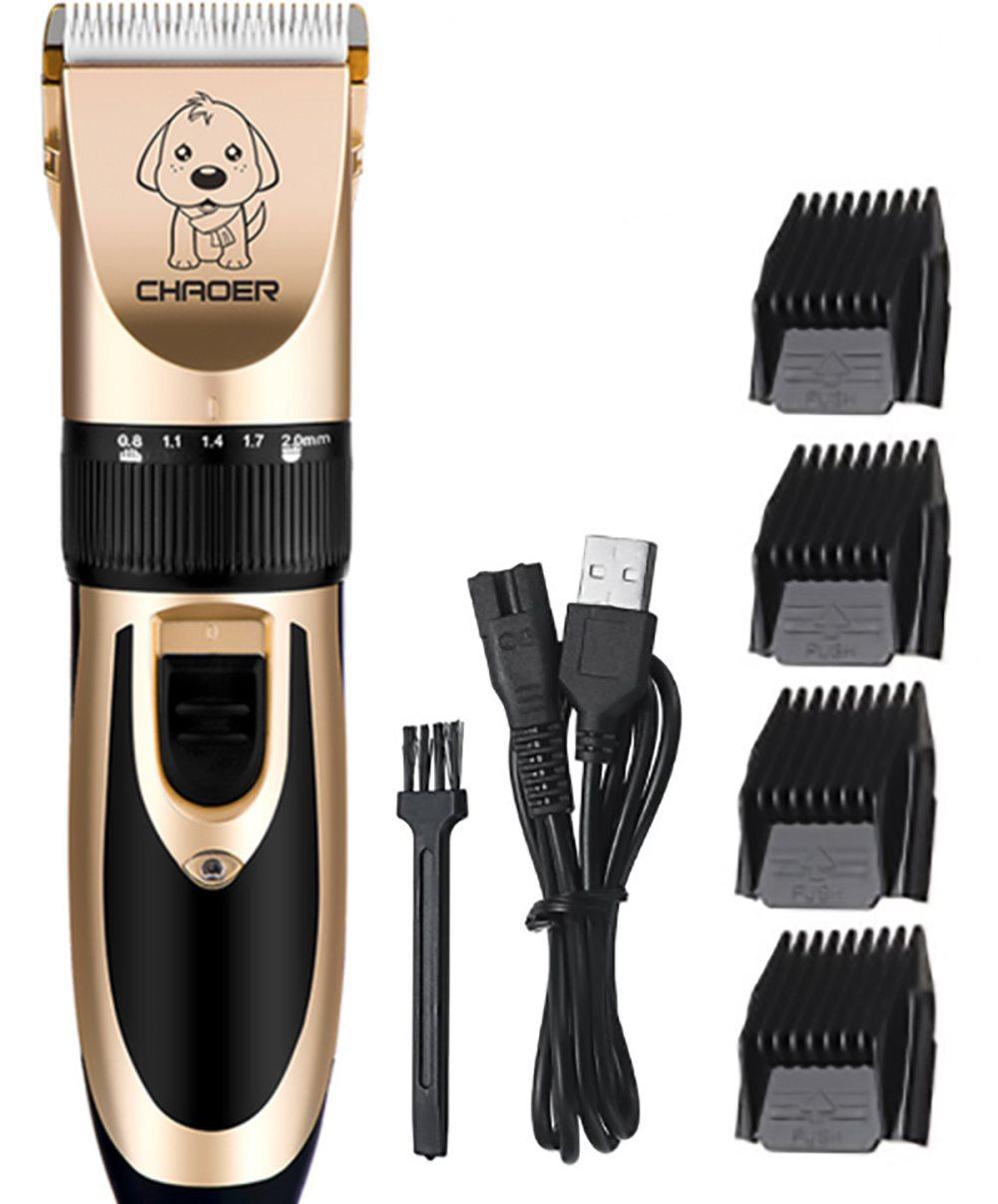 Pälstrimmer för hundar/katter GULD trådlös, tyst modell, uppgraderad modell hundtrimmer USB