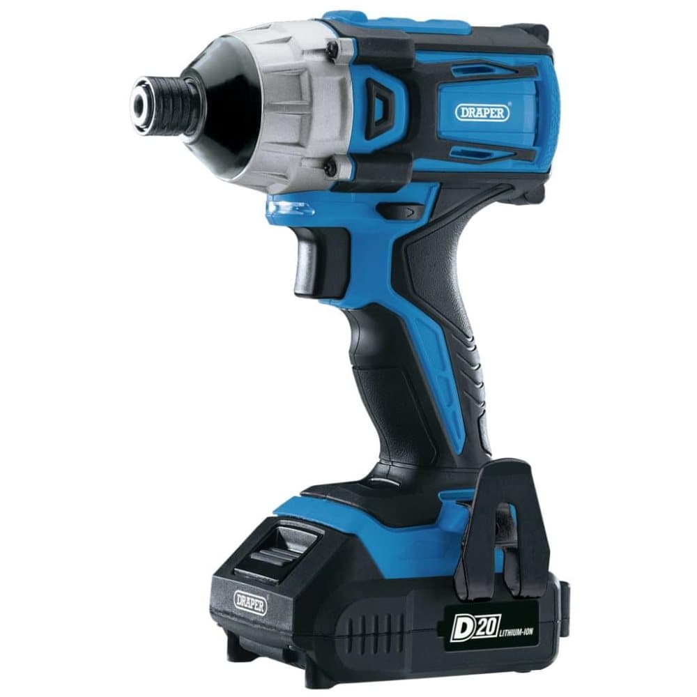 Draper Tools børstefri slagskruetrækker med 2 x D20-batteri 20V 180 Nm