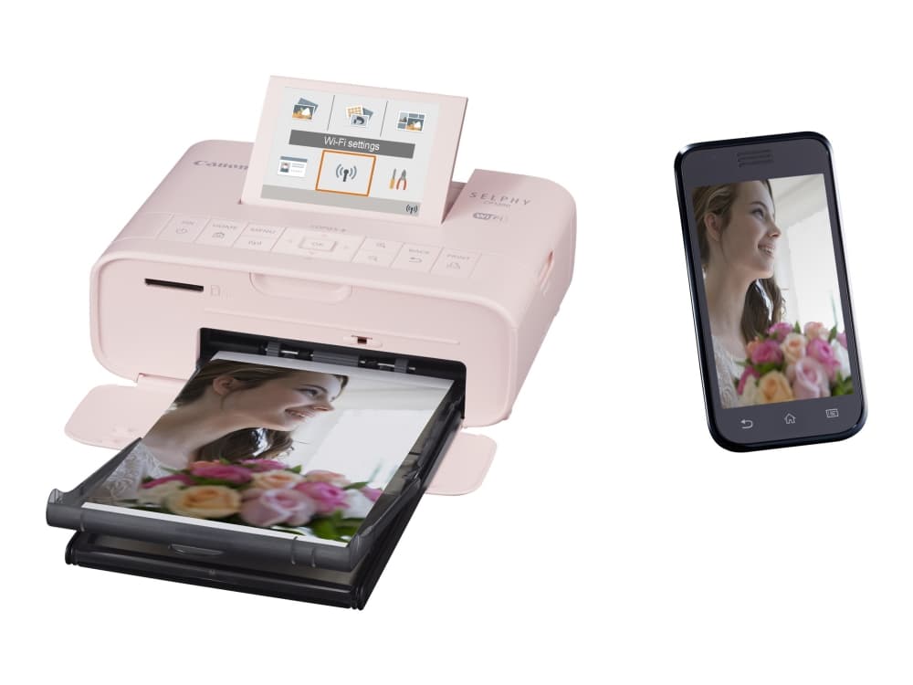 Canon SELPHY CP1300 - Skrivare - färg - färgsublimering - 100 x 148 mm upp till 2.2 utskrifter/min (färg) - USB, USB-värd, Wi-Fi - rosa
