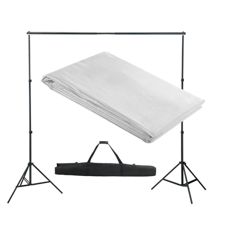 vidaXL stativsystem til fotobaggrund 300 x 300 cm hvid