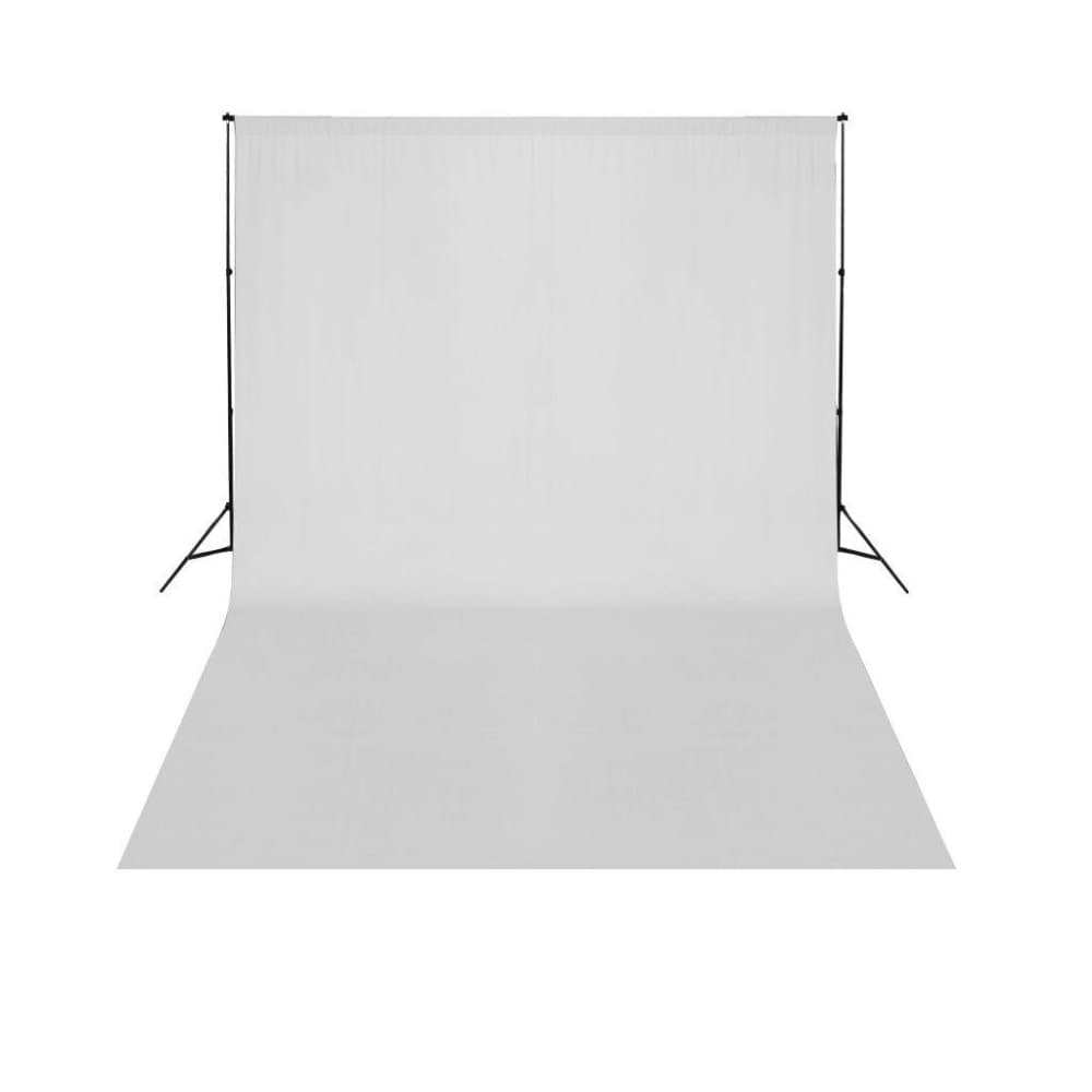 vidaXL teleskopisk stativsystem til baggrund + hvid fotobaggrund 3 x 5 m
