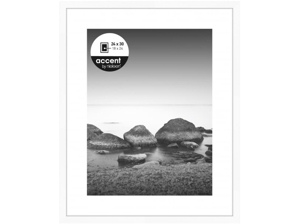 Nielsen Aura white 24x30 Wood incl. Passepartout 1122001
