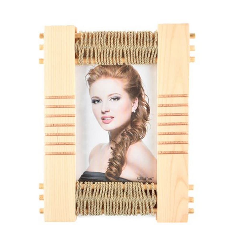 Arpan Handmade Bamboo And Rope Free Standing Photo Frame