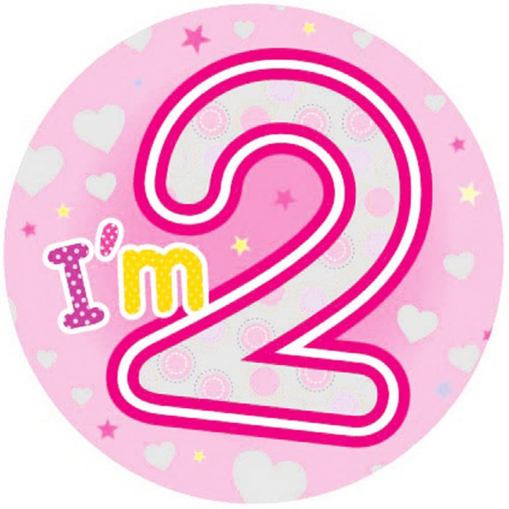 Expression Factory Childrens Girls I Am 2 Today Giant Badge