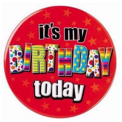 Simon Elvin My Birthday Today Giant Badge