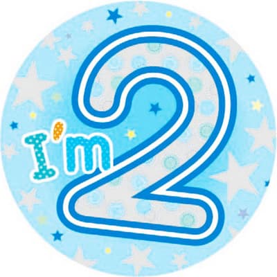 Expression Factory Childrens Boys I Am 2 Today Giant Badge