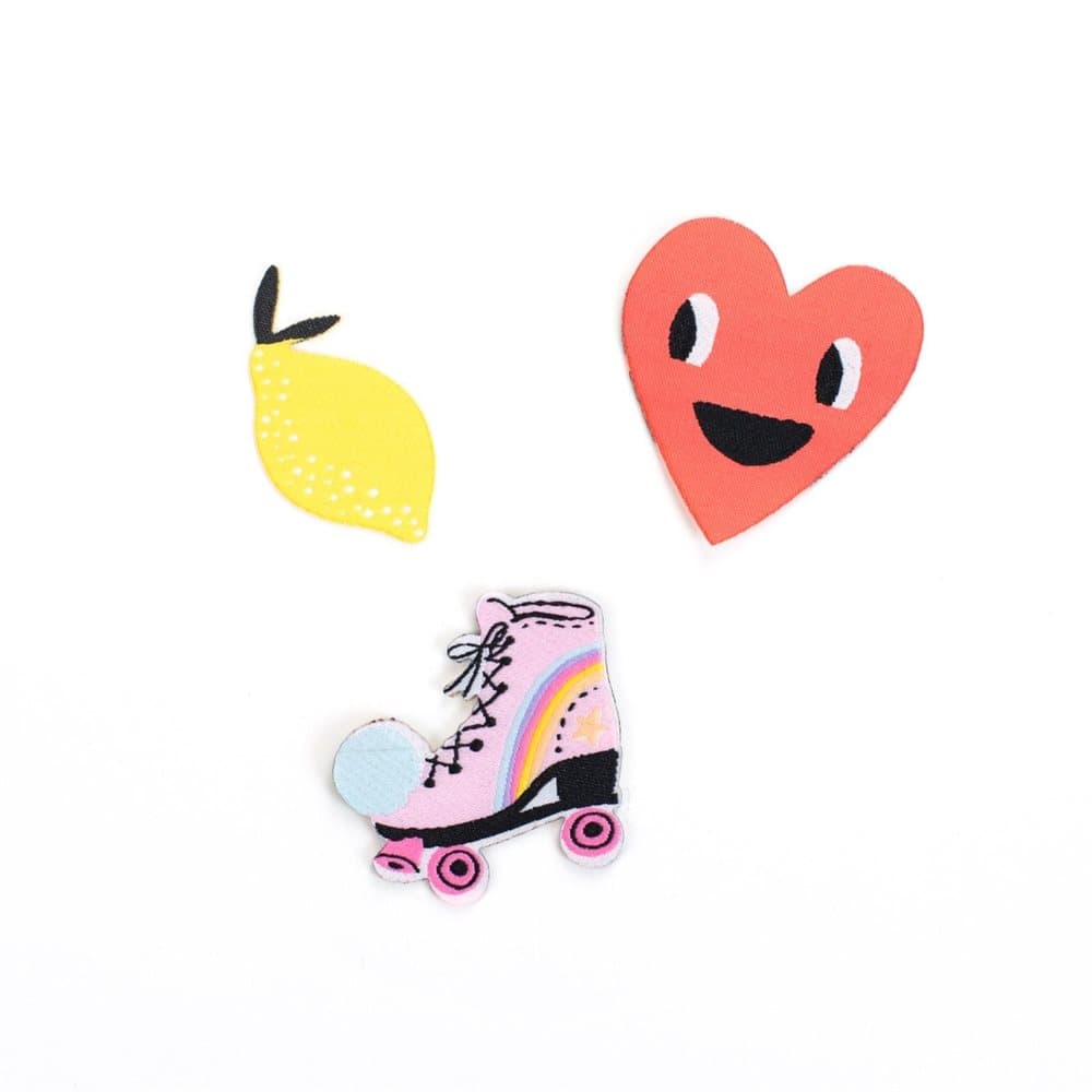Ohh Deer Heart Lemon And Roller Skate Patch Set (Set Of 3)
