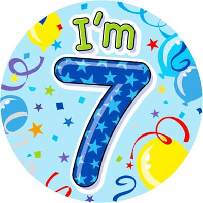 Expression Factory Childrens Boys I Am 7 Today Giant Badge