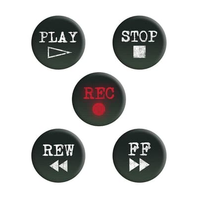 Grindstore Retro Cassette Buttons Badge Pack