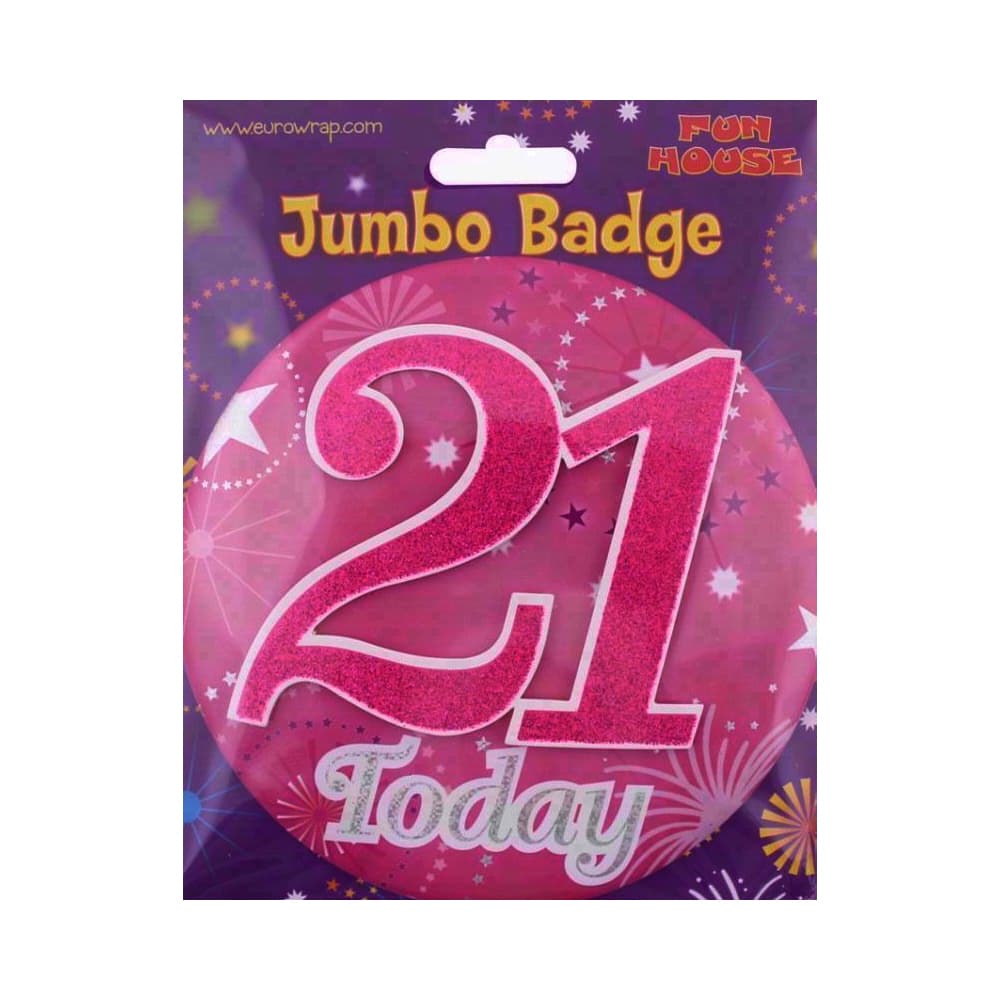 Eurowrap Giant 21 Today Birthday Badge