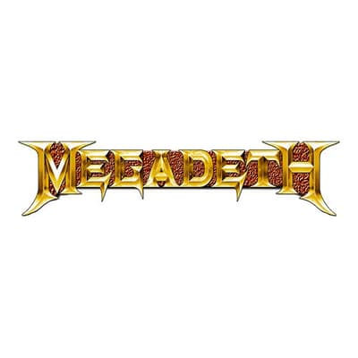 Megadeth Pin Badge: Gold Logo