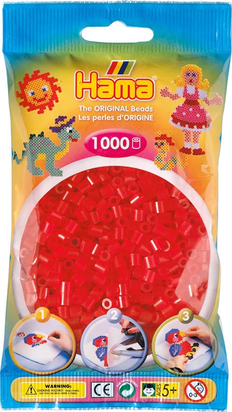 Hama Midi Transparent Red 1000pcs 207-13