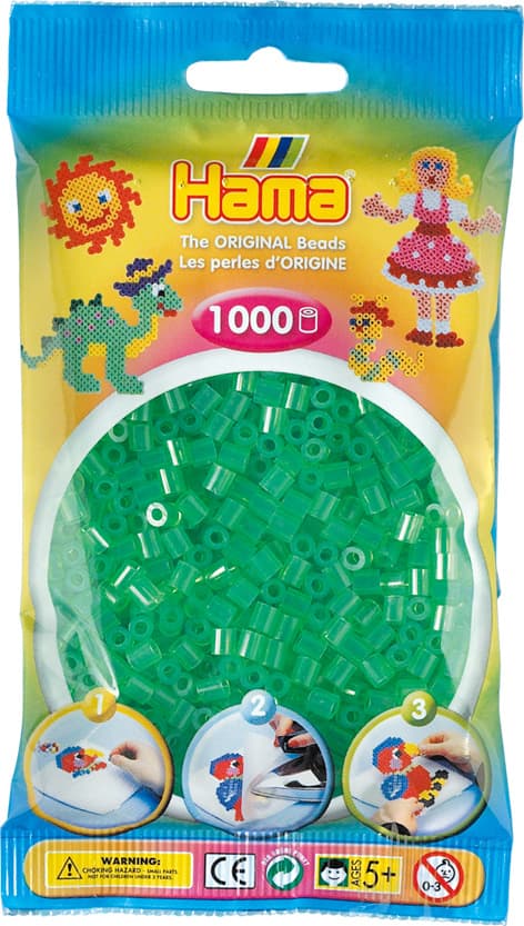 Hama Midi Transparent Green 1000pcs 207-16