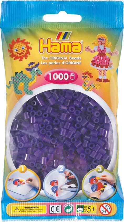 Hama Midi Transparent Purple 1000pcs 207-24