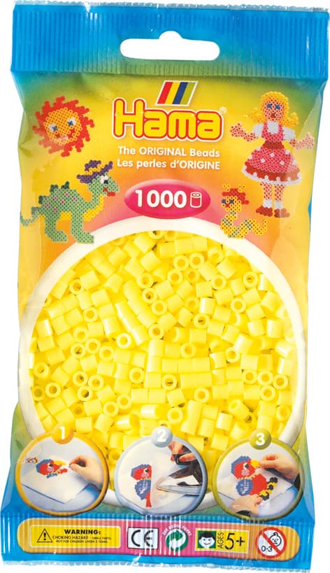 Hama Midi Pastel Yellow 1000pcs 207-43