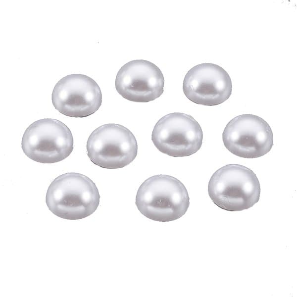 125 st halvpärlor blomma ivory 11 mm