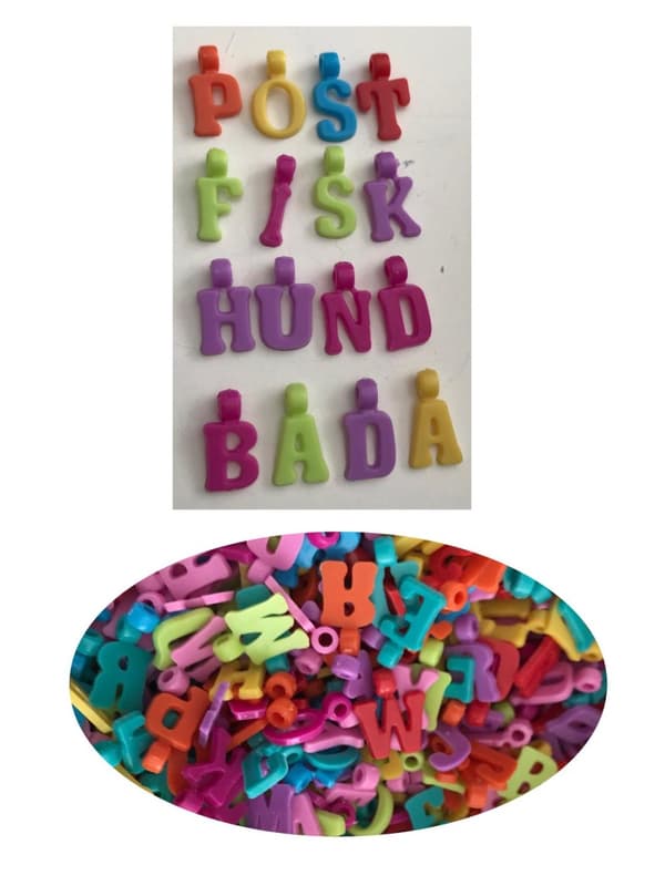54 gram blandade ABCD pärlor hängen