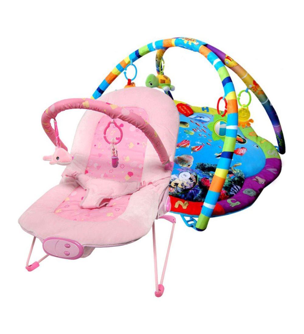 Ladida Babyaktivitetstæppe og Babysitter Pink Ocean Star Tilbud