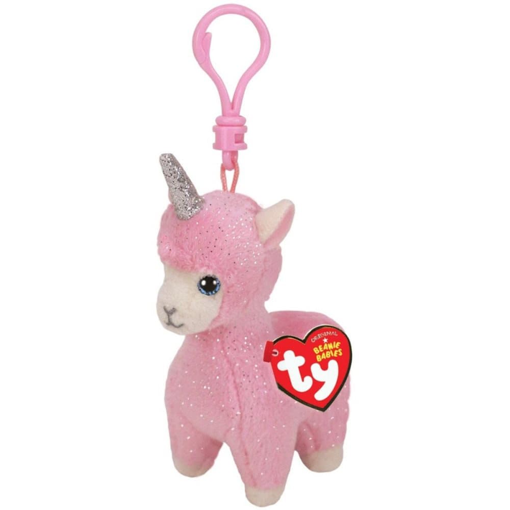 TY Beanie Boos Clip LANA Llama med horn Rosa