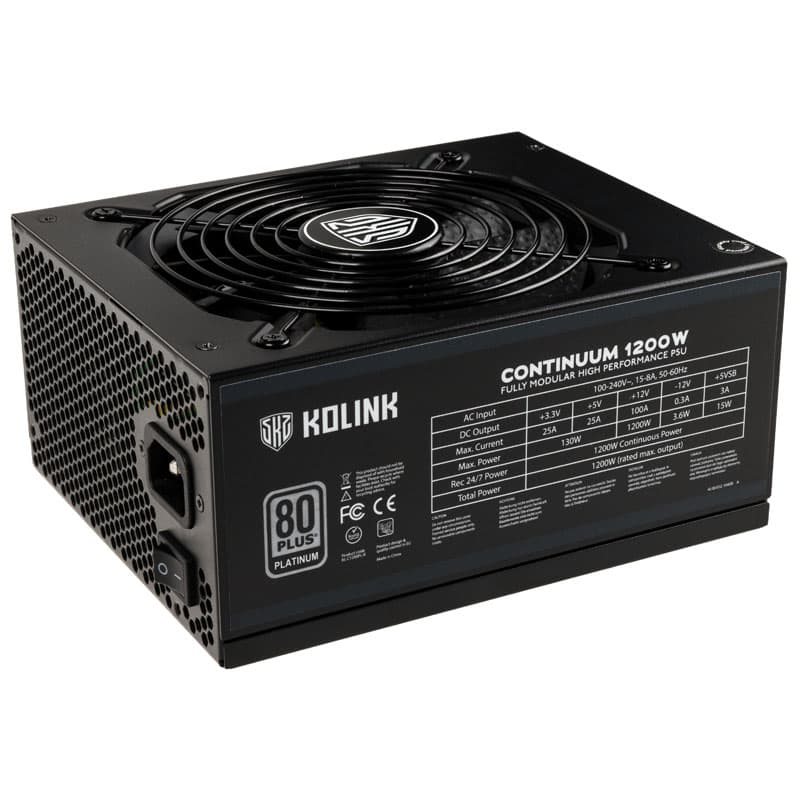 Kolink Continuum 80 Plus Platinum PSU, modular - 1200 Watt