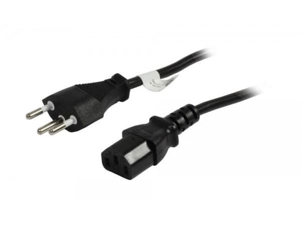 Synergy 21 S215444, 2 m, Hankjønn/hunkjønn, Strømplugg type J, C13 kopling, 230 V, Svart