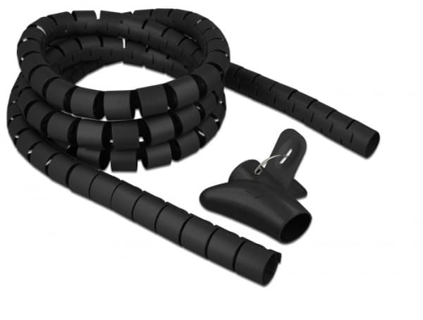DeLOCK 18838, Trampskydd för kabel, Svart, Polyeten, 2,5 m, 3 cm
