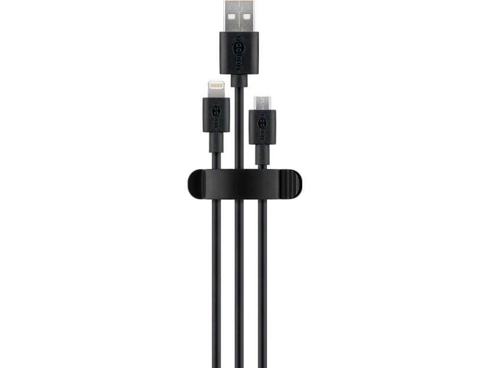 Goobay 70685, Kabelklips, Bord / Vegg, Svart