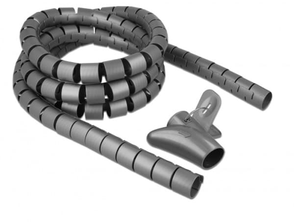 DeLOCK 18844, Trampskydd för kabel, Grå, Polyeten, 2,5 m, 2 cm