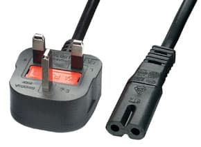 Lindy Power Cable, 2m, 2 m, Hane/Hona, Strömkontakt typ G, Svart