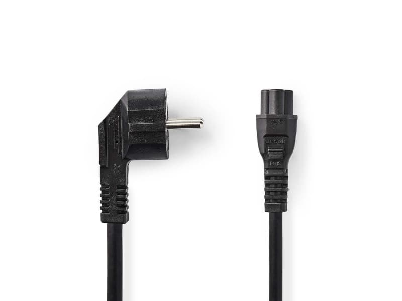Nedis CEGP10100BK20, 2 m, Hankjønn/hunkjønn, Strømplugg type F, IEC C13, 10 A, Svart