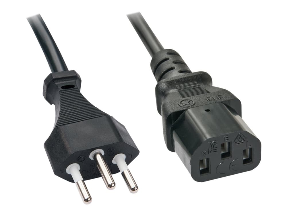 Lindy - Strömkabel - Swiss 3-stift (hane) till IEC 60320 C13 - 3 m - Schweiz