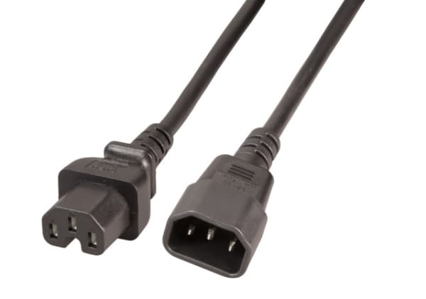 EFB Elektronik EK585.2, 2 m, Hankjønn/hunkjønn, C14 kopling, C15 kopling, 250 V, Svart
