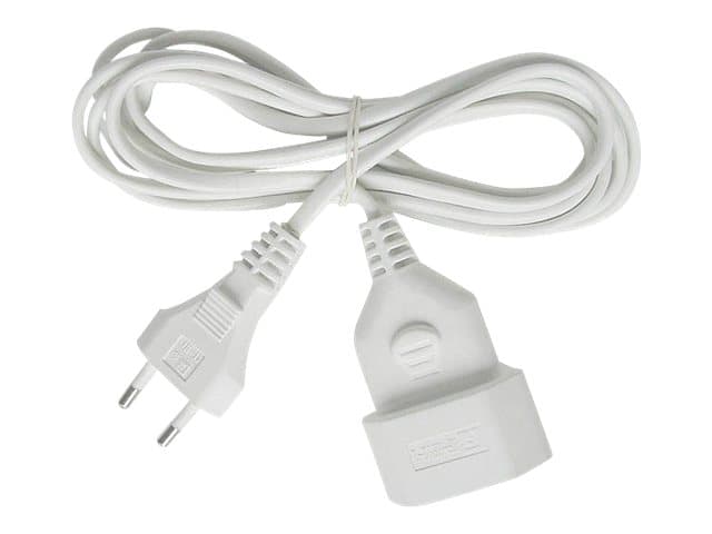 brennenstuhl H03VVH2-F 2x0.75 - Strømforlengelseskabel - IEC 60906-1 (hunn) til Europlug (hann) - 5 m - flat - hvit