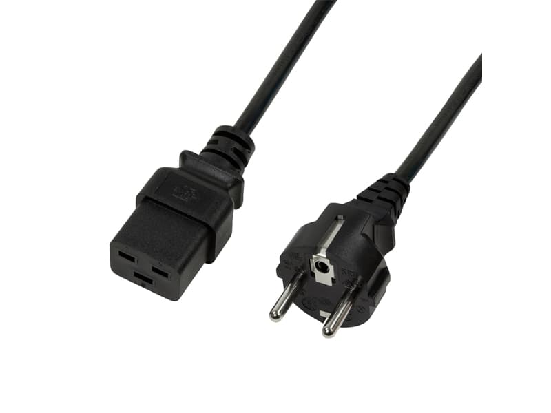LogiLink Power Cord, CEE 7/7-IEC C19, black, 3,00m