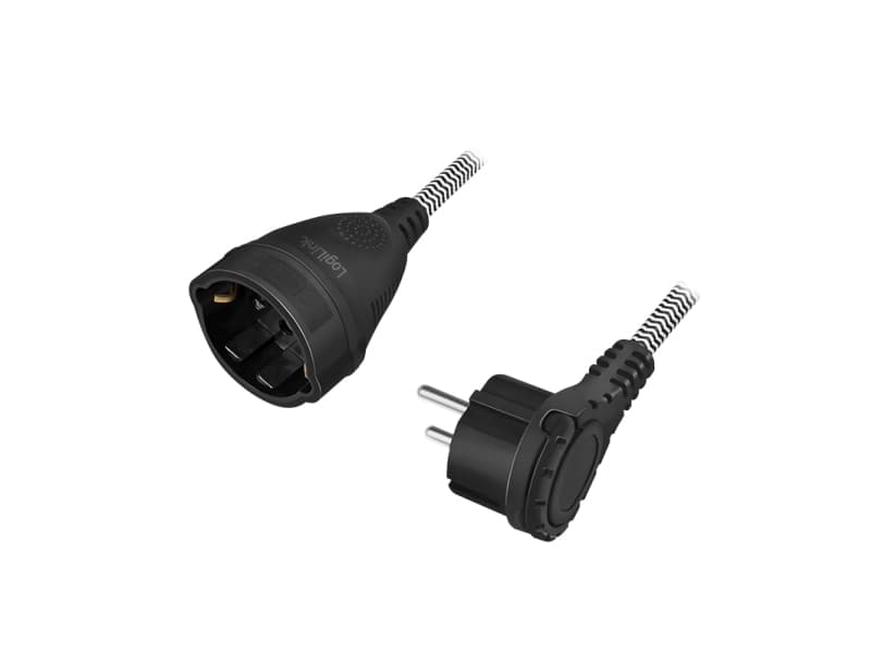 LogiLink LPS104, 3 m, Hane/Hona, Strömkontakt typ F, Strömkontakt typ F, 250 V, Svart / Vit