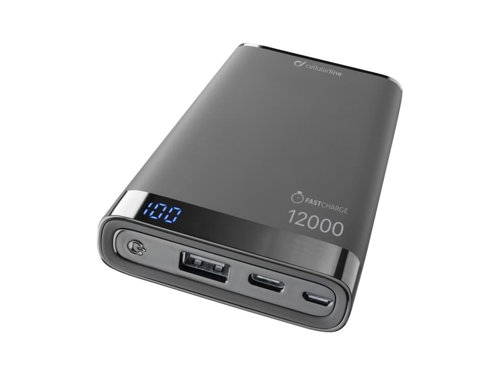 Cellularline FREEPMANTA12USBCK, Svart, Universell, Chile, Lithium Polymer (LiPo), 12000 mAh, AC,USB
