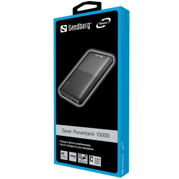 Sandberg Saver PowerBank. 10000mAh. Sort.