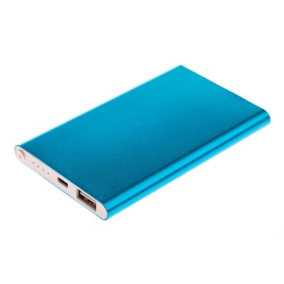 Ultra lille powerbank. 8000mAh. Blå. Kun 1 cm tyk!