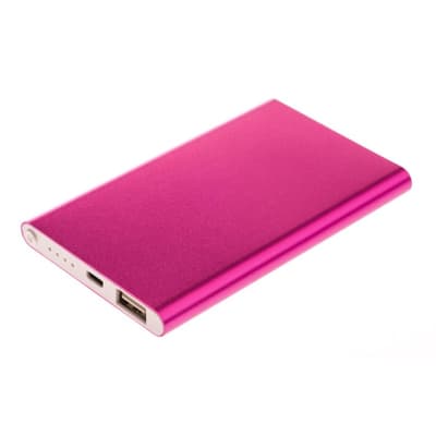 Ultra lille powerbank. 8000mAh. Pink. Kun 1 cm tyk!