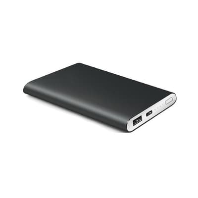 Ultra lille powerbank. 8000mAh. Sort. Kun 1 cm tyk!