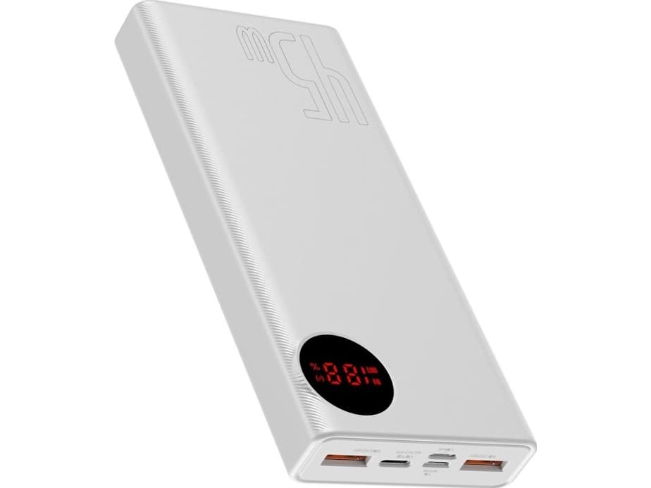 Baseus Baseus Power Bank 20000mAh 45W Fast Charge PD3.0 QC3.0 SCP FCP AFC 2x USB + USB Type C white (PPMY-A02) universal