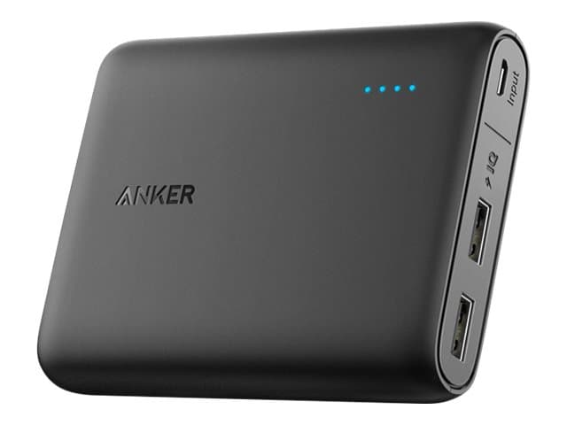 Anker PowerCore 10400 - Strømbank - 10400 mAh - 38.48 Wh - 3 A - IQ - 2 utgangskontakter (2 x USB) - svart