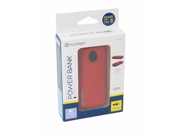 Platinet power bank 5000mAh 2xUSB, red (42411)