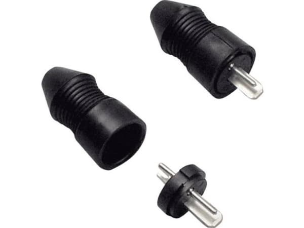 TRU COMPONENTS Højtalerstik Stik, lige Poltal: 2 Sort 100 stk