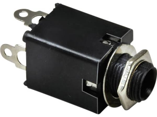 TRU COMPONENTS Jack-stik 6,35 mm Tilslutning, indbygning lodret Poltal: 3 Stereo Sølv 100 stk