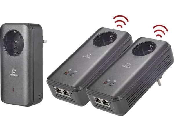 Renkforce PL1200D WiFi Powerline WLAN Network Kit 1.2 Mbit/s
