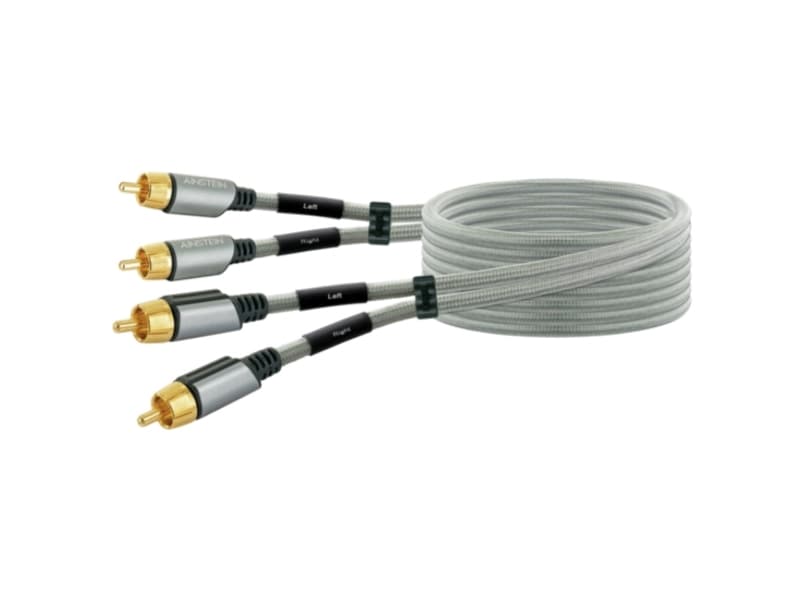 Schwaiger AIAU6025 413, 2 x RCA, Hane, 2 x RCA, Hane, 2,5 m, Grå