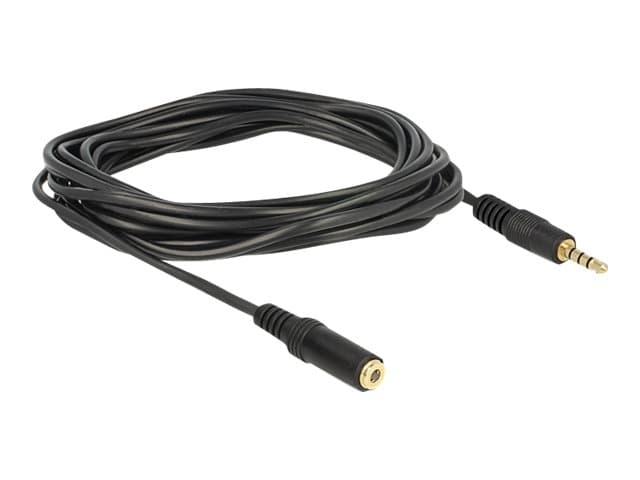 DeLOCK - Förlängningskabel till headset - 4-poligt minijack (hane) till 4-poligt minijack (hona) - 3 m - svart